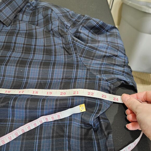 Untuckit Men Bacaro Plaid Button Down Shirt XL Blue Regular Preppy Office Casual - Picture 6 of 8